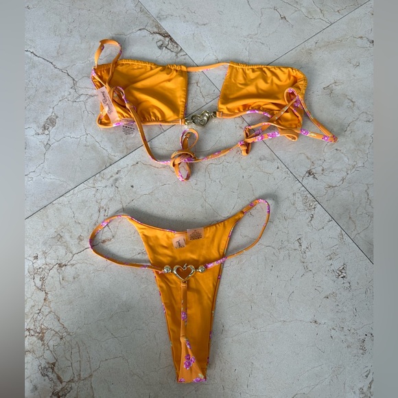 COPY - Floral Tropical Bikini Set with Heart Detail - Picture 2 of 3